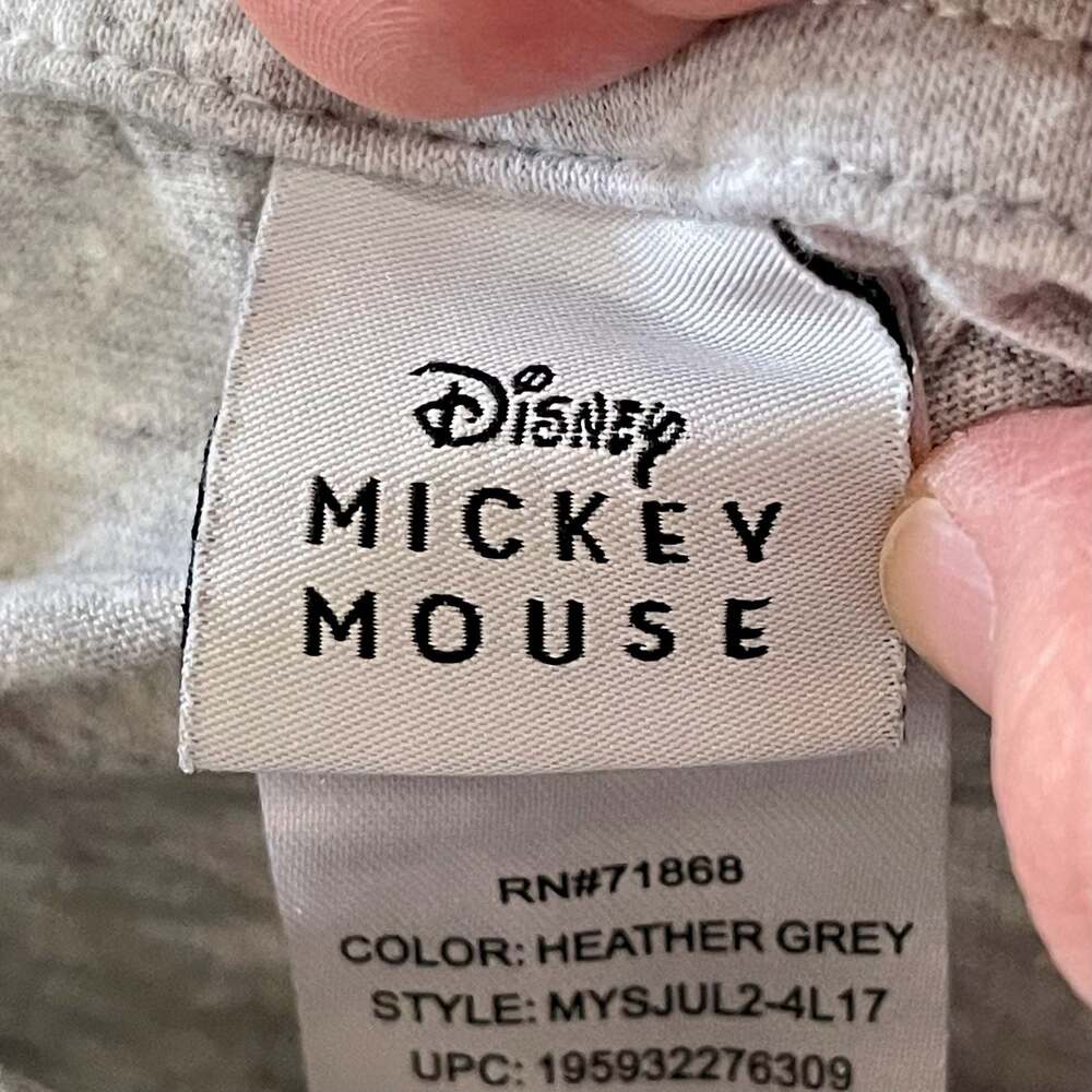 Disney Mickey Mouse Butterfly and Flowers Heather Grey T-Shirt - Picture 2 of 4